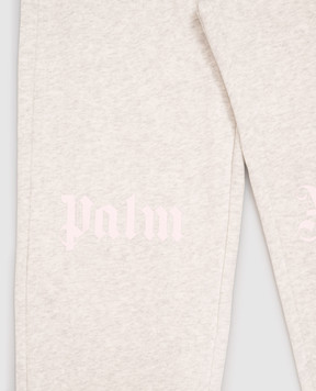 Palm Angels Детские серые меланжевые джоггеры F6PAJGFP035