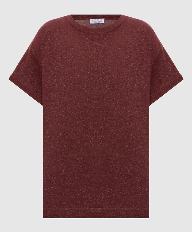Brunello Cucinelli Футболка с кашемиром и шелком с отворотами M41810000P