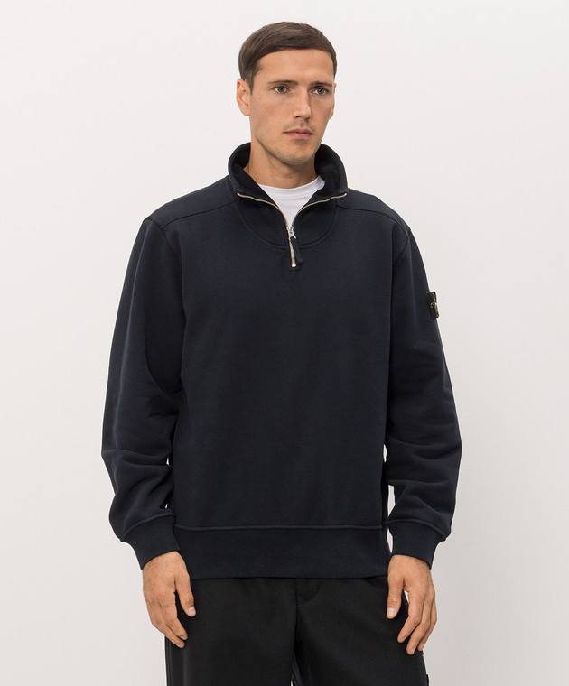Stone Island Синій светр з блискавкою L2S156100021S0A20 зображення 3