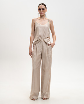 Peserico Бежевый топ с разрезами E08018D08867