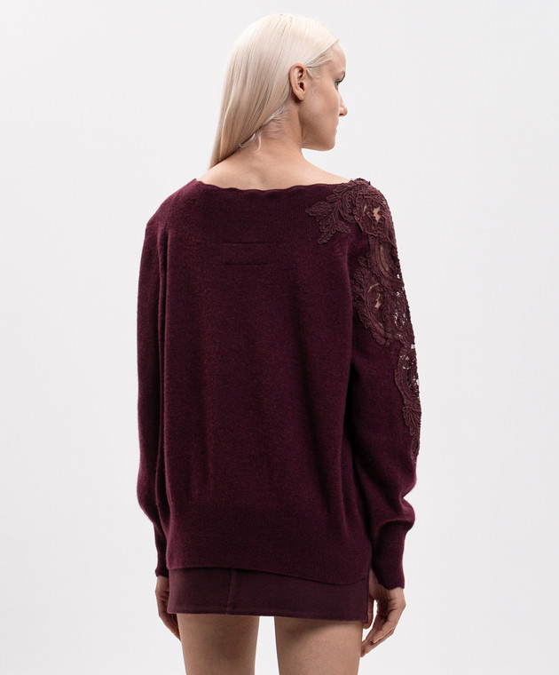 Ermanno Scervino Бордовий светр з кашеміру D495M331APPYU зображення 4