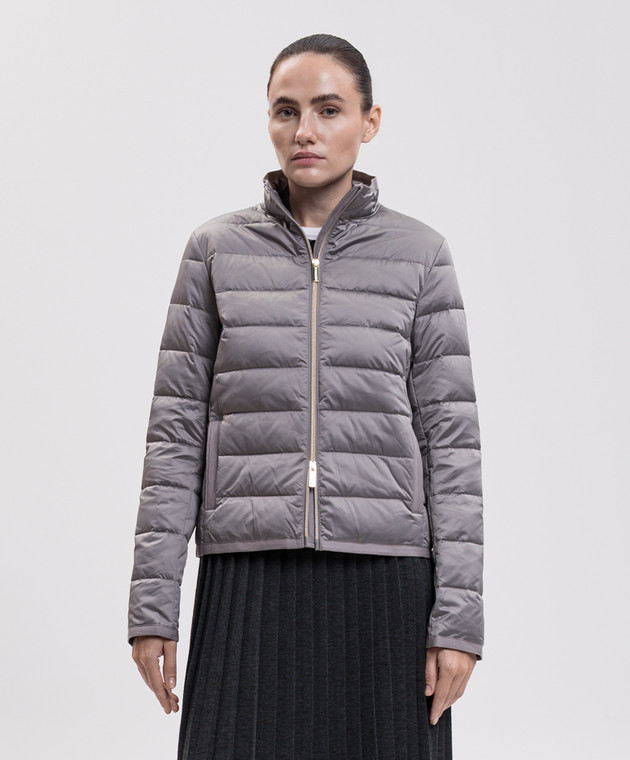Be Florence Серая стеганная пуховая куртка BE2621 изображение 3