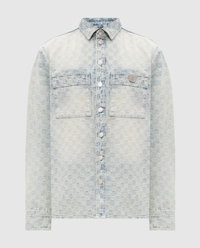 Misbhv Блакитна джинсова сорочка у візерунок монограми 250M400