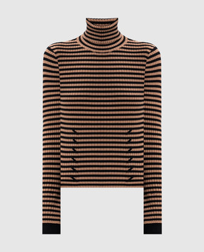 Twinset Коричневый гольф в полоску 262AP3250