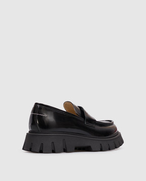 Maison Margiela MM6 Чорні шкіряні глянцеві лофери 839353638