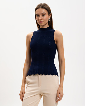 Twinset Синій топ в рубчик 261TP3052