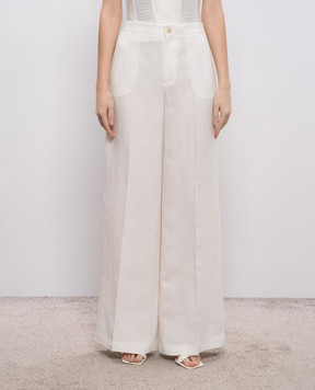 Twinset Білі штани з льоном 261TP2454