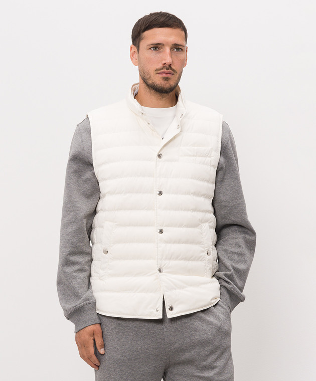 Brunello Cucinelli Пуховой жилет цвета айвори MV4081711 изображение 3