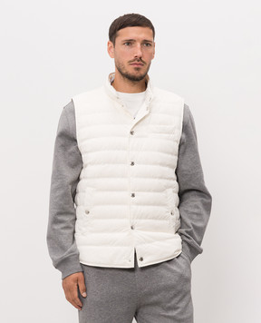 Brunello Cucinelli Пуховой жилет цвета айвори MV4081711
