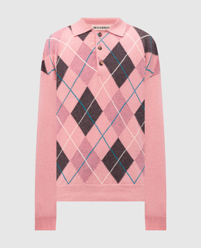 JW Anderson Рожевий светр з вовни з геометричним візерунком KW1487YN0470