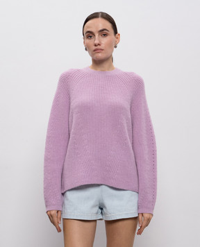 Twinset Фиолетовый свитер с шерстью альпаки с логотипом 252TT3060