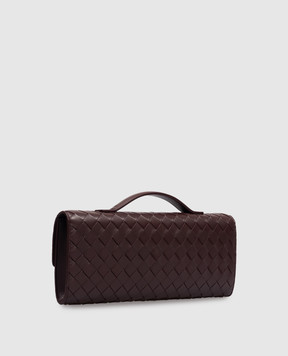 Bottega Veneta Бордовый кожаный клатч Andiamo 741511VCPP3