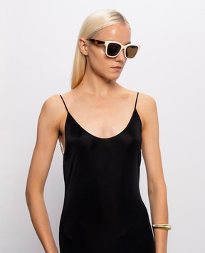 Saint Laurent Солнцезащитные очки М173 цвета айвори A003E0Y9956
