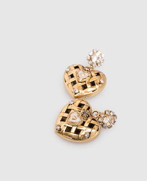 CelesteG Золотые серьги в форме ажурного сердца 2220