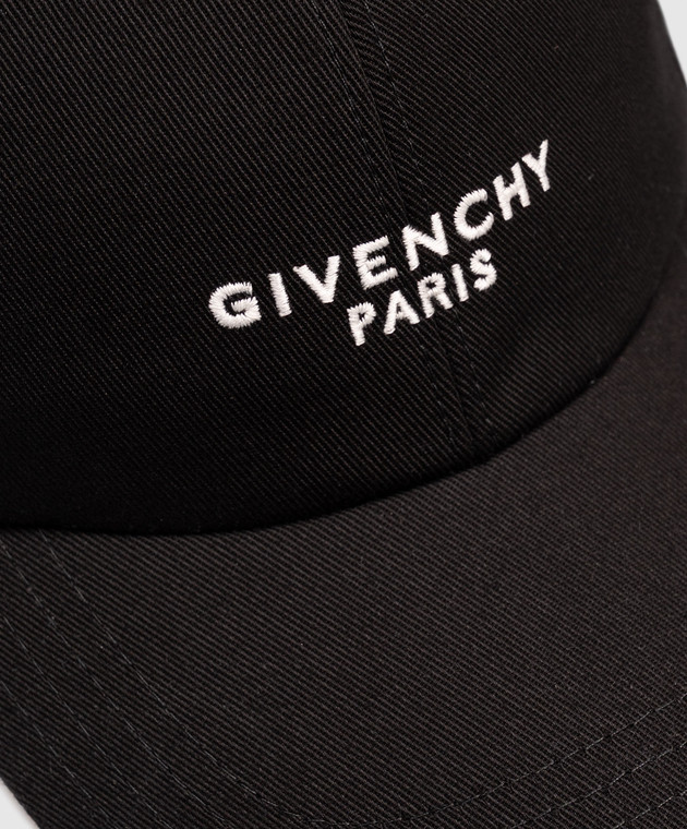 Givenchy Черная кепка с контрастной вышивкой логотипа BPZ0CAP0C4 изображение 4