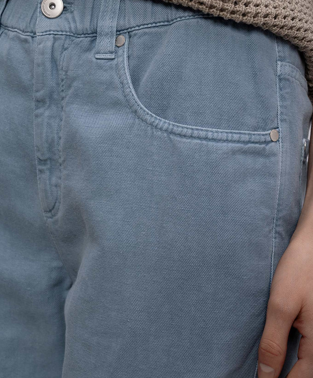 Brunello Cucinelli Голубые джинсы с льном ML996P4053 изображение 5