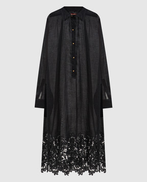 Max Mara Черное платье-рубашка MELA из рамы с вышивкой MSTMELA
