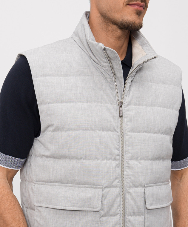 Peserico Серый пуховой жилет R535751941G изображение 5