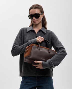 Gianni Chiarini Коричнева шкіряна сумка-боулер Gemma BS12241COMMGRNCM