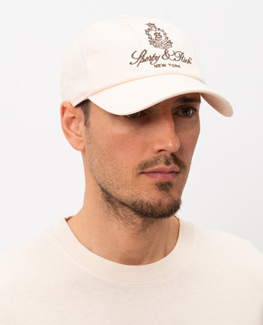 Sporty & Rich Бежева кепка з вишивкою AC08165231WH37