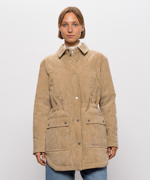 Mackage Бежева вельветова пухова куртка KAETHE KAETHECDY зображення 3