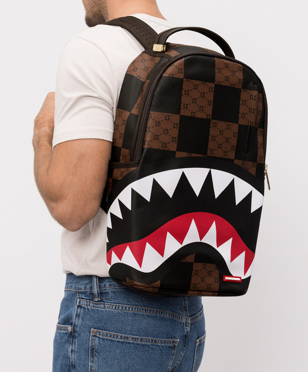 Sprayground Дитячий коричневий рюкзак THAT BIG CHECK SHARK 910B6263NSZ зображення 2