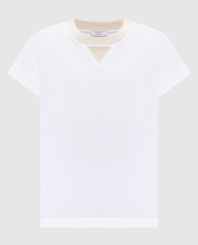 Peserico Біла футболка з ланцюжком моніль A06879J00070C