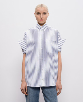 Balenciaga Біла сорочка в смужку з вишивкою логотипа 857833TTM33