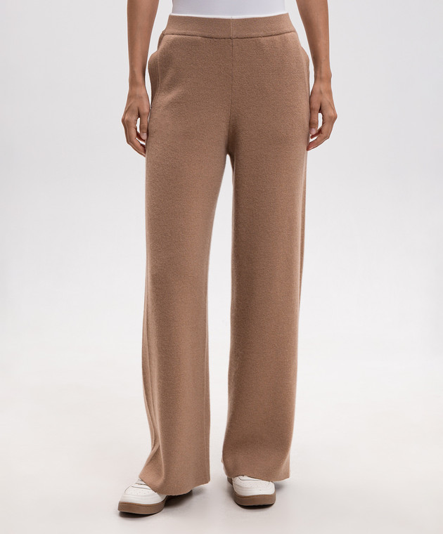 Kiton Коричневые спортивные брюки из шерсти и кашемира D62941K0584L изображение 3