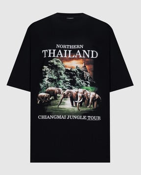 Vetements Чорна футболка Northern Thailand ME76TR241Bm