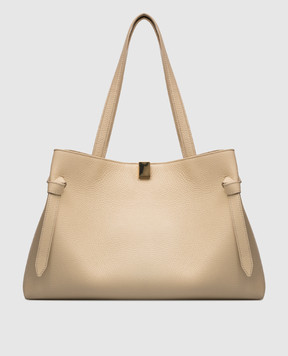 YUZEFI Бежевая кожаная сумка-тоут GYOZA GYOZATOTE