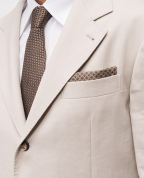 Peserico Коричневый платок-паше в принт R71022C0CC803