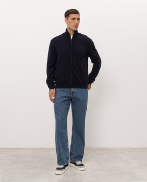 Woolrich Синій кардиган з вовни CFWOKN2064MRUF5094