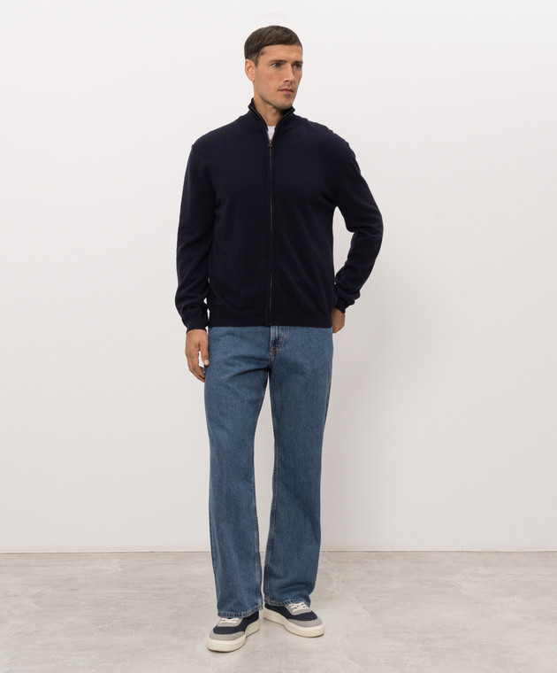 Woolrich Синій кардиган з вовни CFWOKN2064MRUF5094 зображення 2