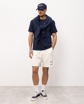 Sporty & Rich Шорты цвета айвори с принтом логотипа SH03976218WH37