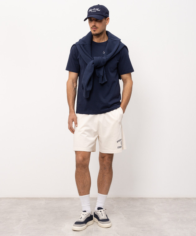 Sporty & Rich Шорты цвета айвори с принтом логотипа SH03976218WH37 изображение 2