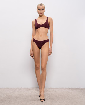 Venuja Бордовый купальник Malibu с кристаллами BI005B