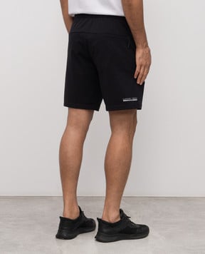 Stefano Ricci Чорні шорти з фактурною восьмикутною емблемою M6T54R0030PAEA1T