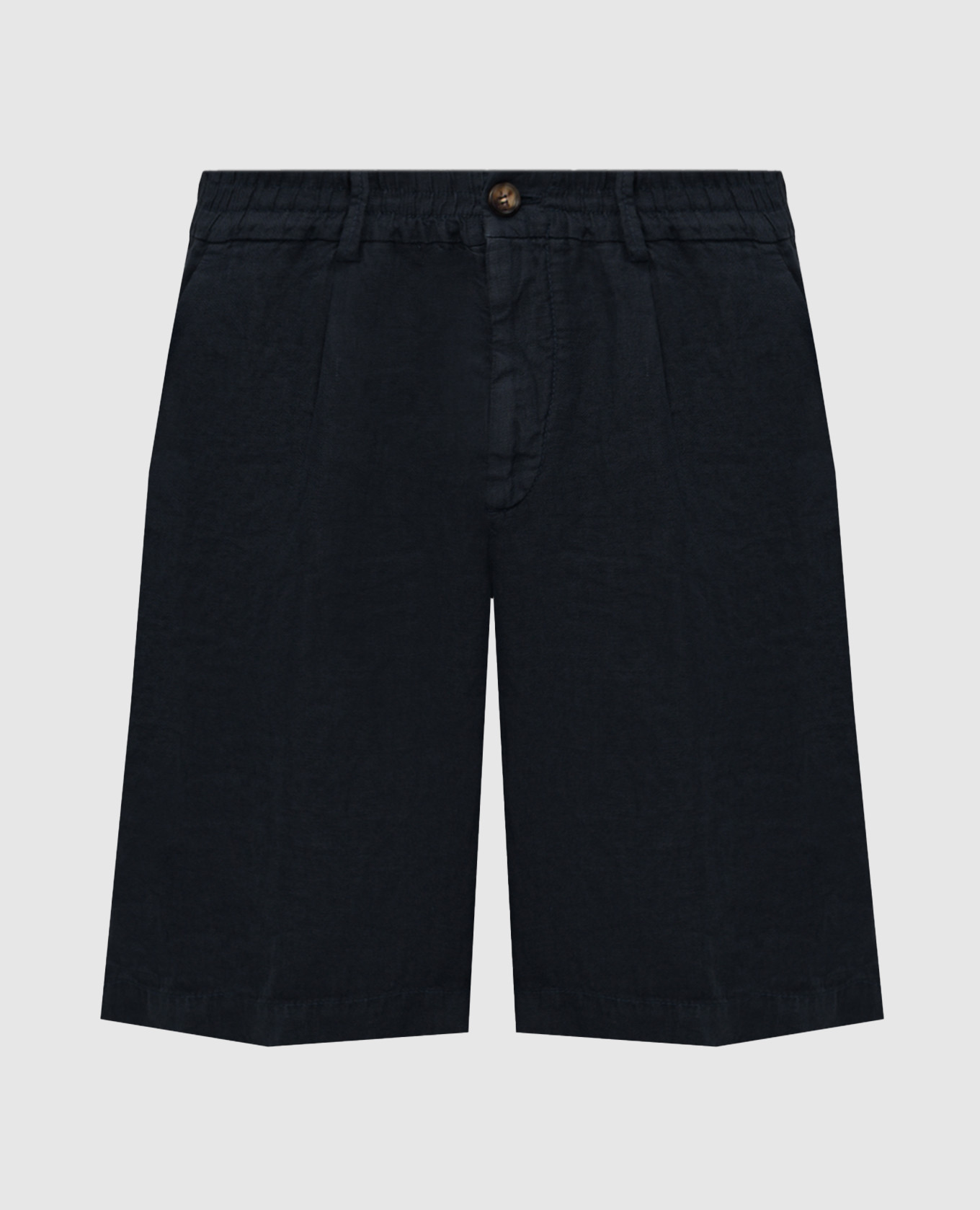 Темно-синие шорты из льна