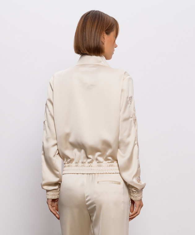 Off-White Бежева спортивна куртка з мереживом 2FB00651T зображення 4