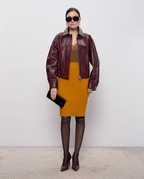 Versace Бордовая кожаная куртка 10228131A16885