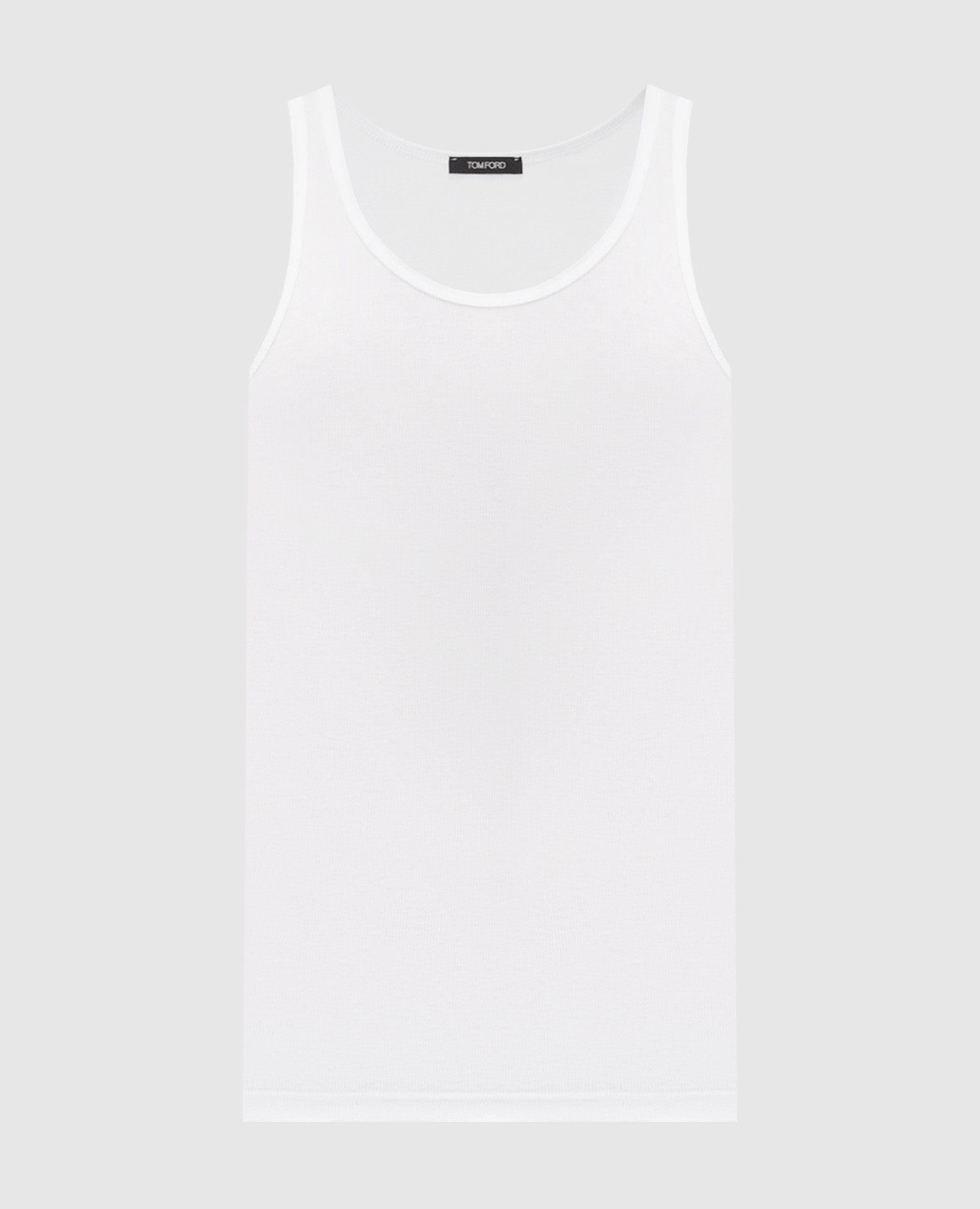 Белая майка в рубчик