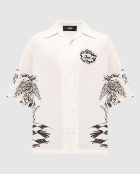 AMIRI Бежева сорочка із шовку в принт AMTOSH1127