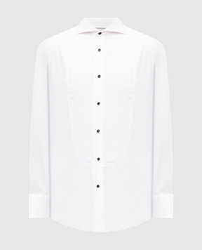 Brunello Cucinelli Белая рубашка для смокинга Sea Island MR620S1887