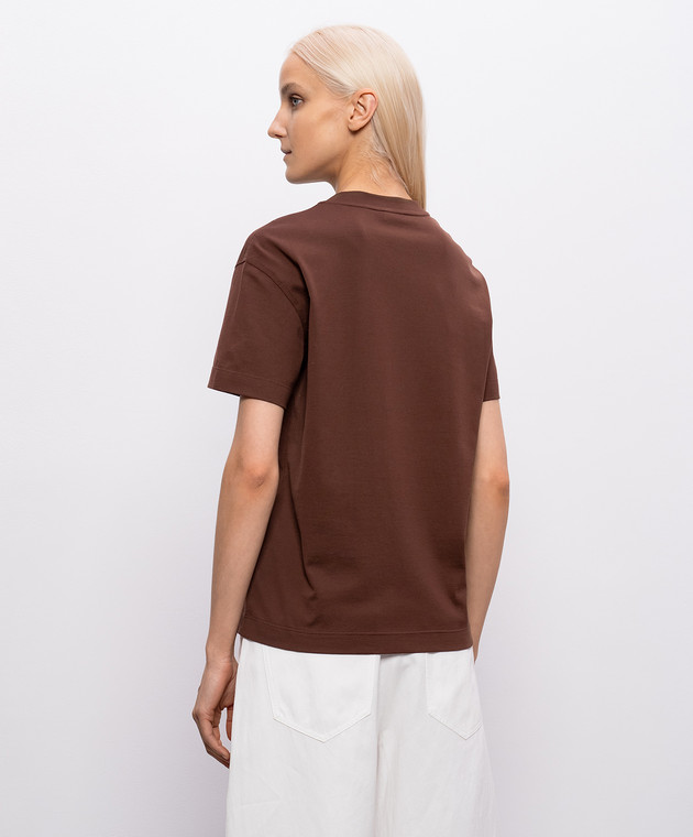 Brunello Cucinelli Коричнева футболка MPT81EC710 зображення 4