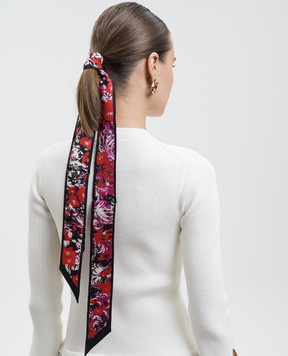 Givenchy Стрічка твіллі із шовку в квітковий принт 710010121001