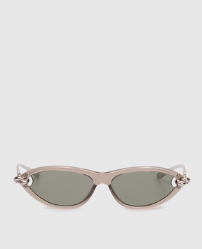 Bottega Veneta Серые очки Cat Eye 821447VBL80