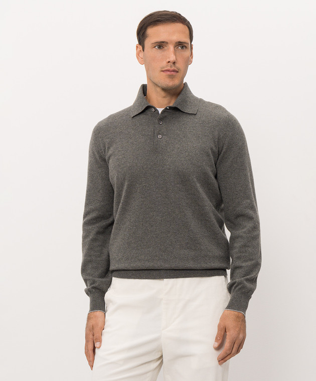 Brunello Cucinelli Зеленое поло из кашемира M2200295 изображение 3