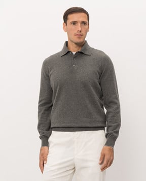 Brunello Cucinelli Зеленое поло из кашемира M2200295