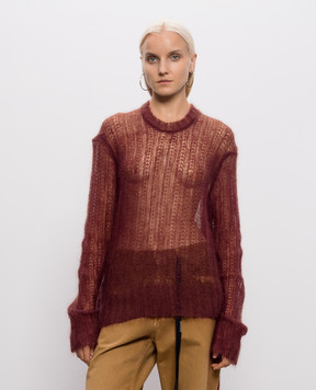 Ann Demeulemeester Бордовый свитер из шерсти и шелка B0014325KN069